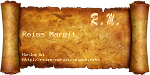 Reiss Margit névjegykártya